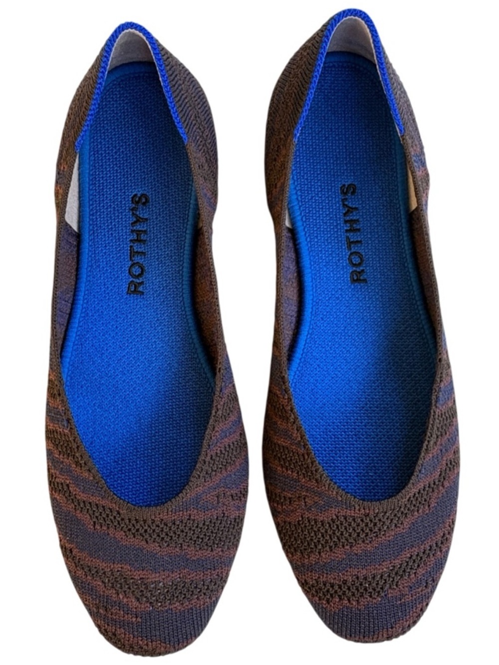 Rothy’s The Flat Round Toe Sapphire Zebra Print Shoes Women’s Size 8 EUC - Picture 2 of 10